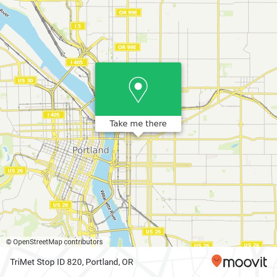 Mapa de TriMet Stop ID 820