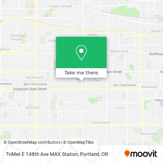 Mapa de TriMet E 148th Ave MAX Station