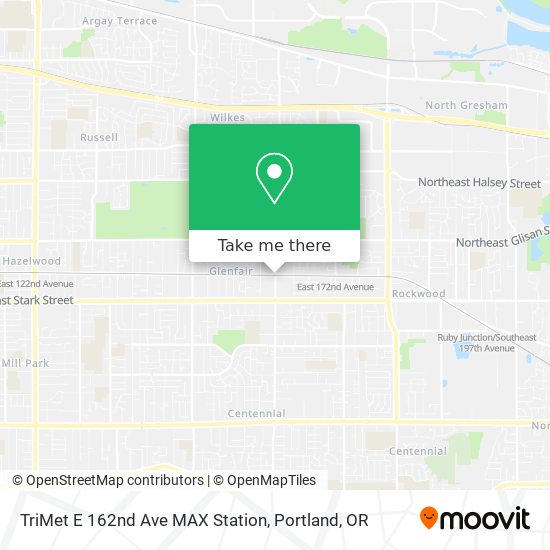 TriMet E 162nd Ave MAX Station map