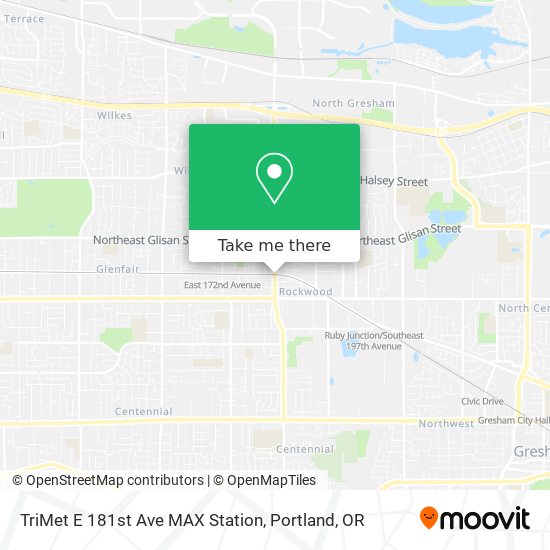 Mapa de TriMet E 181st Ave MAX Station