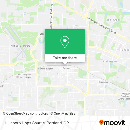 Mapa de Hillsboro Hops Shuttle