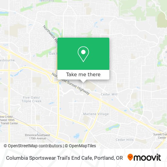 Columbia Sportswear Trail's End Cafe map