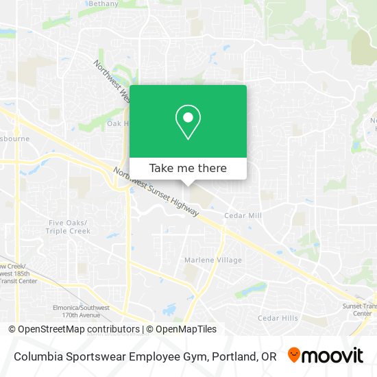 Columbia Sportswear Employee Gym map