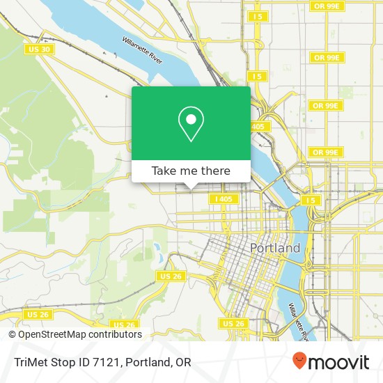 Mapa de TriMet Stop ID 7121