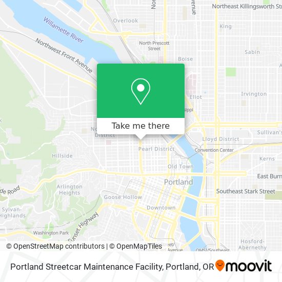 Portland Streetcar Maintenance Facility map