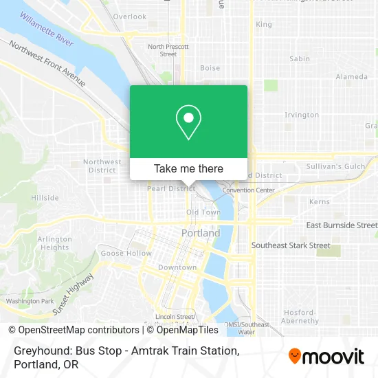 Greyhound: Bus Stop - Amtrak Train Station map