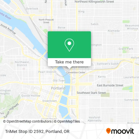 TriMet Stop ID 2592 map