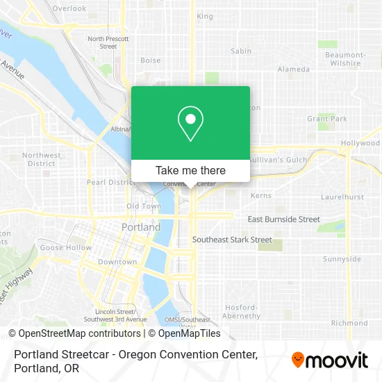Portland Streetcar - Oregon Convention Center map