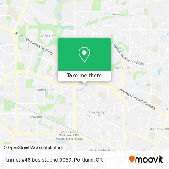 trimet #48 bus stop id 9059 map