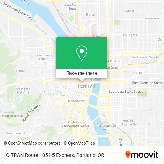 Mapa de C-TRAN Route 105 I-5 Express