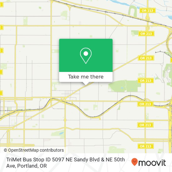 Mapa de TriMet Bus Stop ID 5097 NE Sandy Blvd & NE 50th Ave