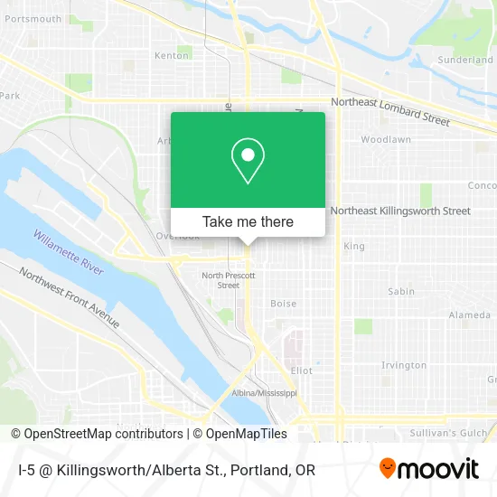I-5 @ Killingsworth / Alberta St. map