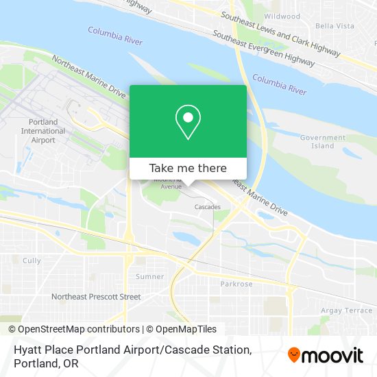 Mapa de Hyatt Place Portland Airport / Cascade Station