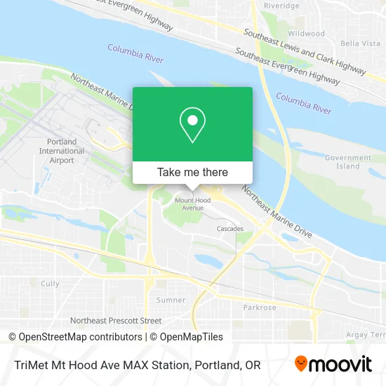 TriMet Mt Hood Ave MAX Station map