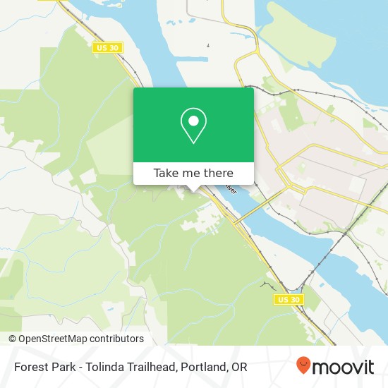 Mapa de Forest Park - Tolinda Trailhead