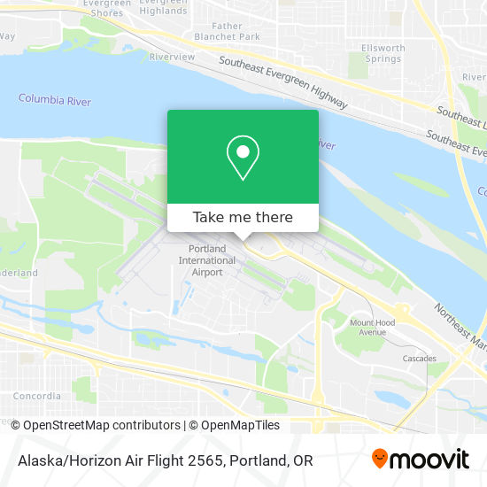 Alaska/Horizon Air Flight 2565 map