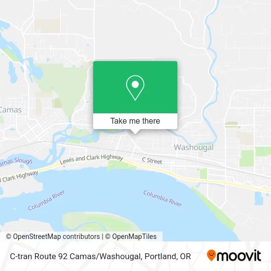 Mapa de C-tran Route 92 Camas / Washougal