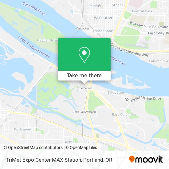 Mapa de TriMet Expo Center MAX Station