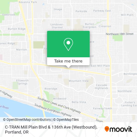 C-TRAN Mill Plain Blvd & 136th Ave (Westbound) map