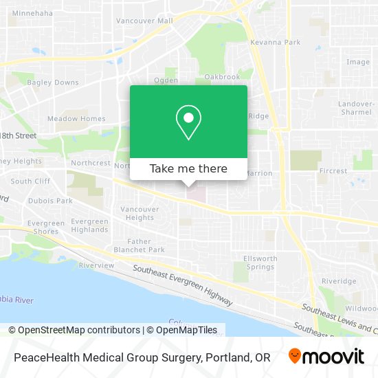PeaceHealth Medical Group Surgery map