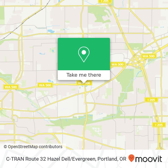 Mapa de C-TRAN Route 32 Hazel Dell / Evergreen