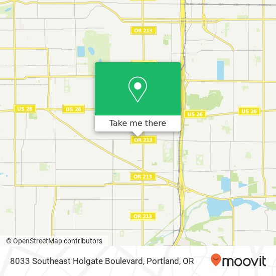 8033 Southeast Holgate Boulevard map