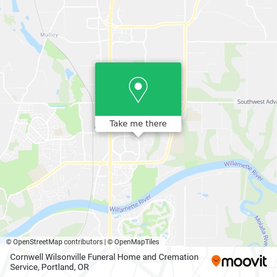 Cornwell Wilsonville Funeral Home and Cremation Service map