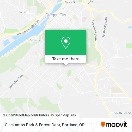 Clackamas Park & Forest Dept map