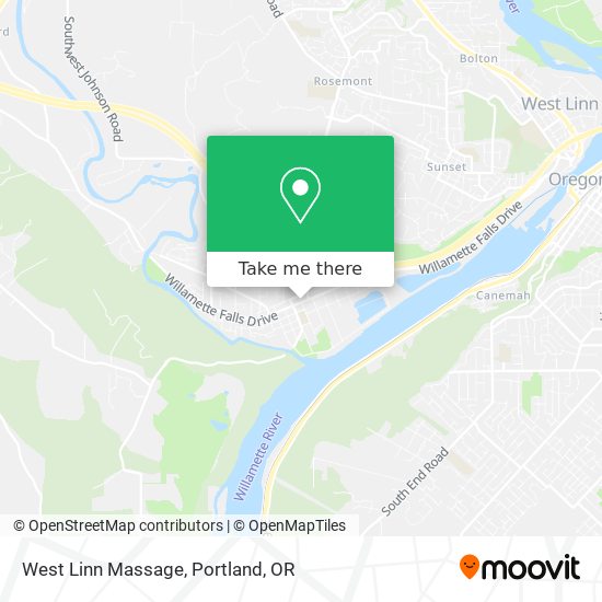 West Linn Massage map