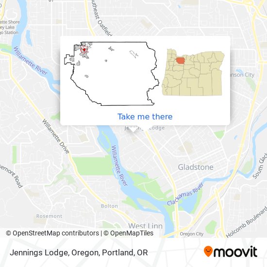 Jennings Lodge, Oregon map