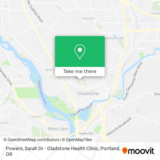 Powers, Sarah Dr - Gladstone Health Clinic map