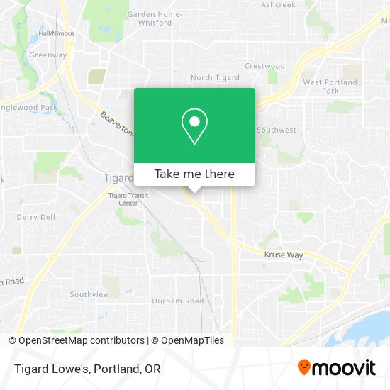 Tigard Lowe's map