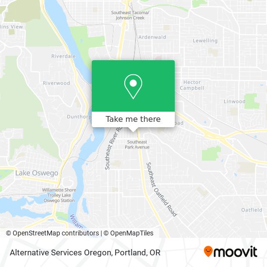 Mapa de Alternative Services Oregon