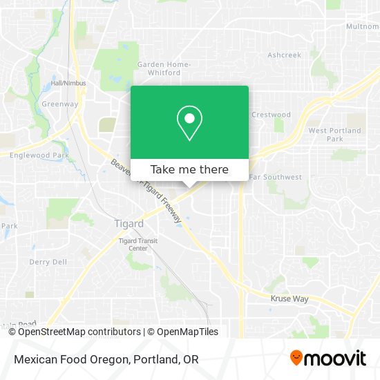 Mexican Food Oregon map