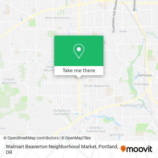 Walmart Beaverton Neighborhood Market map