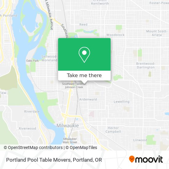 Portland Pool Table Movers map