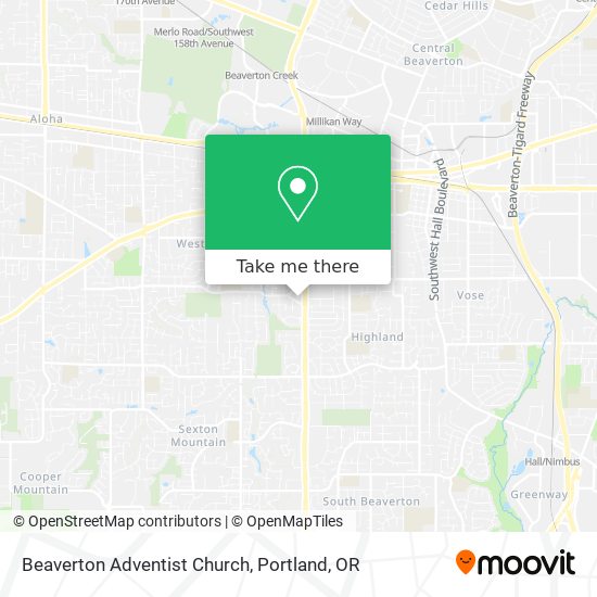 Beaverton Adventist Church map