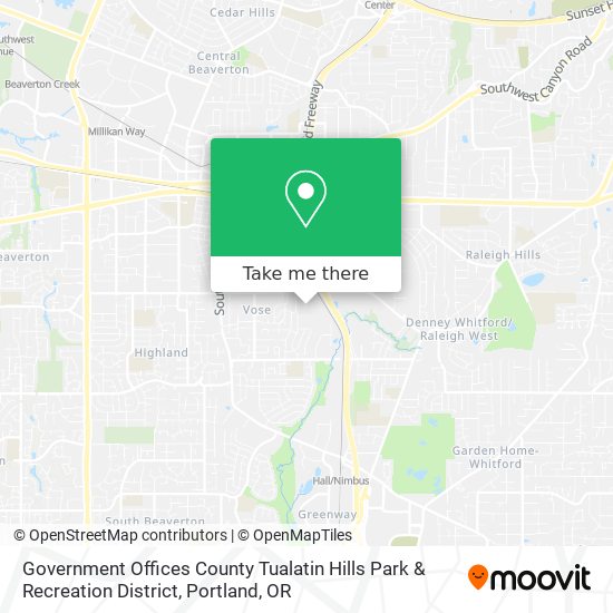 Government Offices County Tualatin Hills Park & Recreation District map
