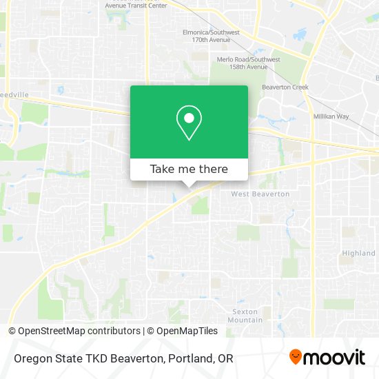 Oregon State TKD Beaverton map