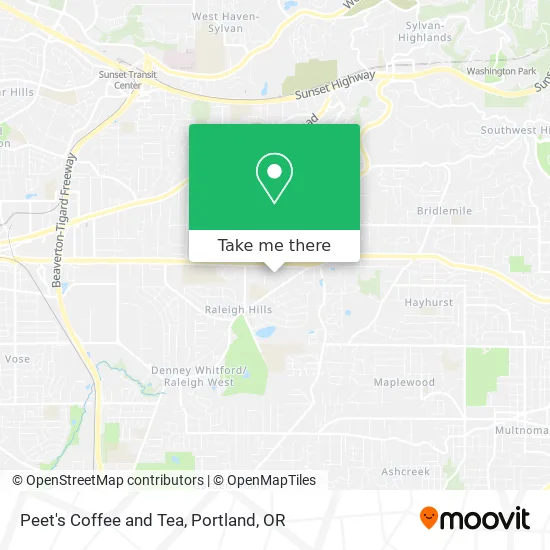 Peet's Coffee and Tea map