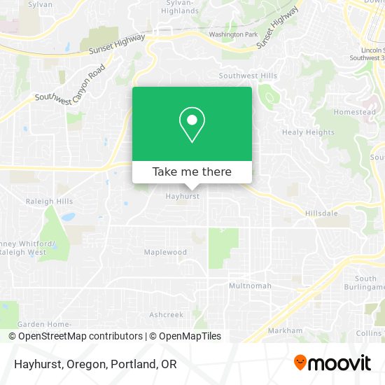 Hayhurst, Oregon map