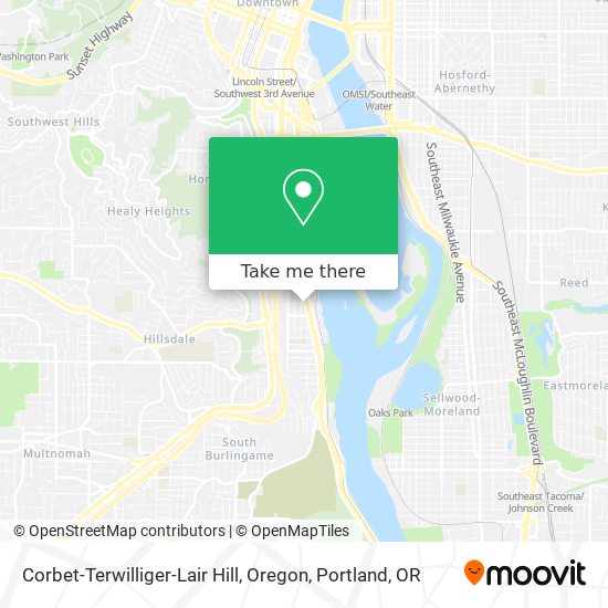 Mapa de Corbet-Terwilliger-Lair Hill, Oregon