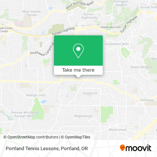 Portland Tennis Lessons map