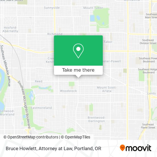 Bruce Howlett, Attorney at Law map