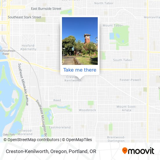 Creston-Kenilworth, Oregon map