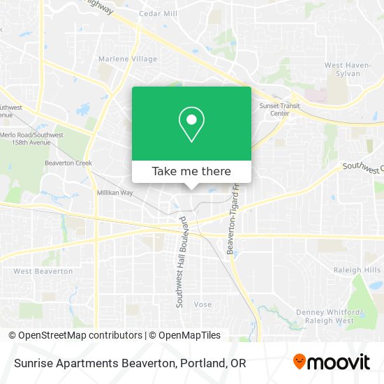 Sunrise Apartments Beaverton map