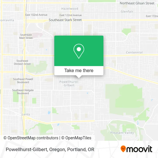 Powellhurst-Gilbert, Oregon map