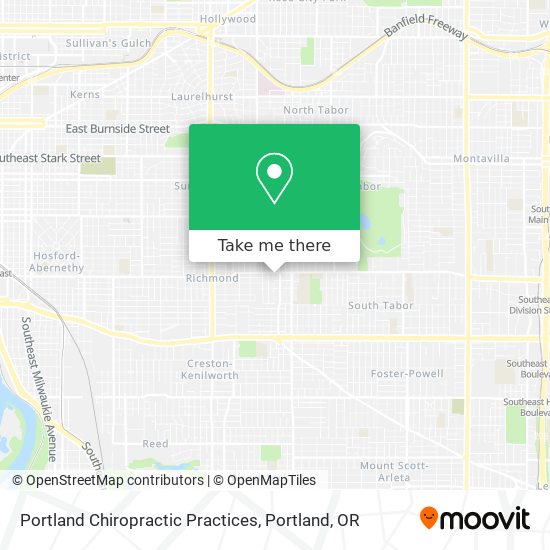 Portland Chiropractic Practices map