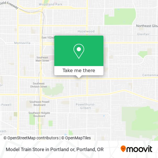 Model Train Store in Portland or map