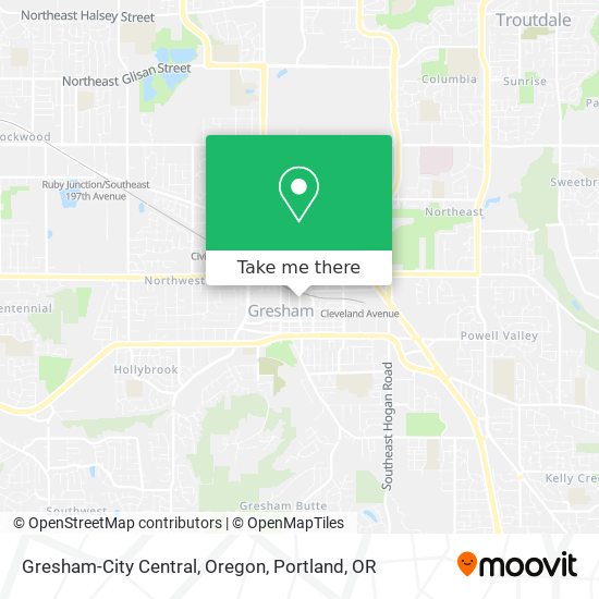 Gresham-City Central, Oregon map